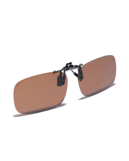 Brown Toned Polarised Lens Sunglass Clip for unisex