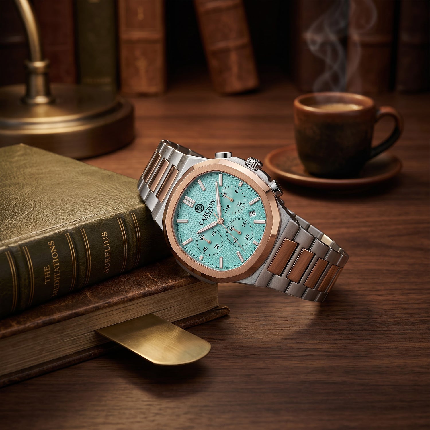 Parker Men Blue Dial/ Rose Gold Analog Watch - CLSDTQUM
