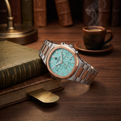 Parker Men Blue Dial/ Rose Gold Analog Watch - CLSDTQUM
