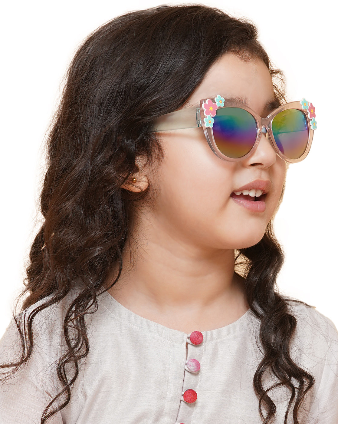 Carlton London Mirrored Lens &amp; Purple Cateye Sunglasses For Girl