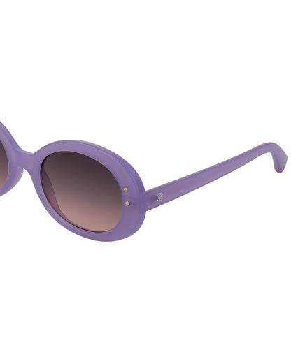 Carlton London Black Lens &amp; Purple Oval Sunglasses For Girl