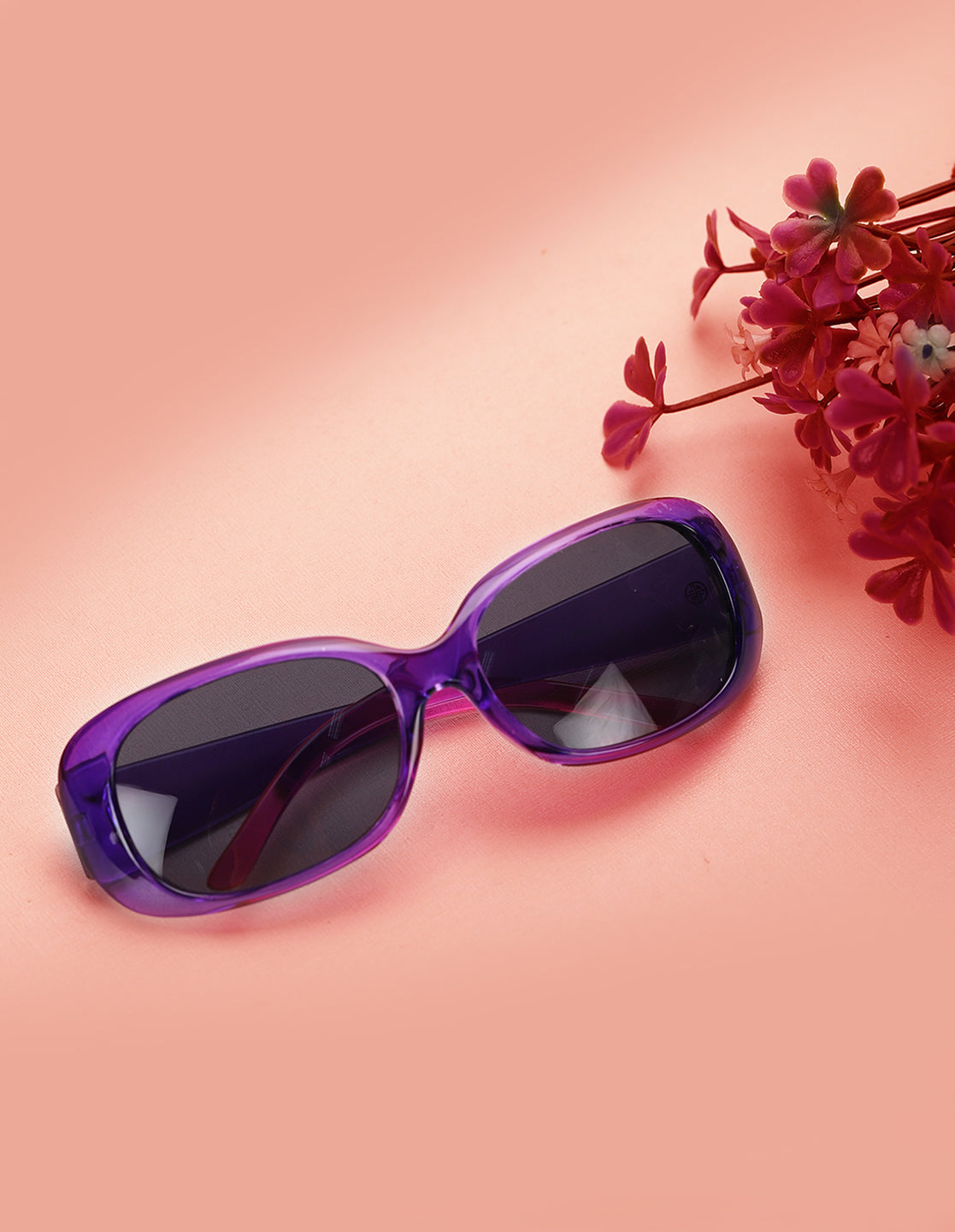 Carlton London Black Lens &amp; Purple Oversized Sunglasses For Girl