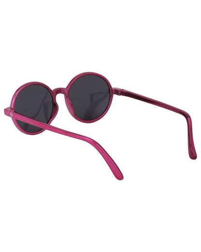 Carlton London Black Lens &amp; Pink Round Sunglasses For Girl