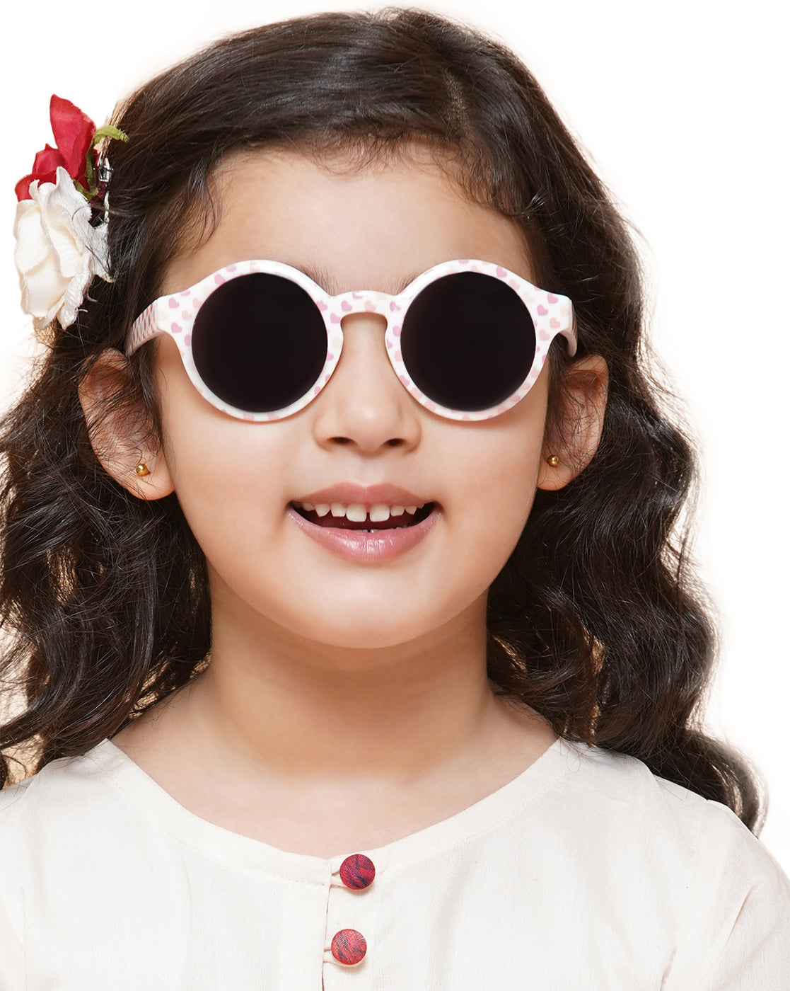 Carlton London Black Lens &amp; Pink Round Sunglasses For Girl