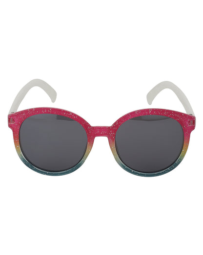 Carlton London Black Lens &amp; Pink Round Sunglasses For Girl