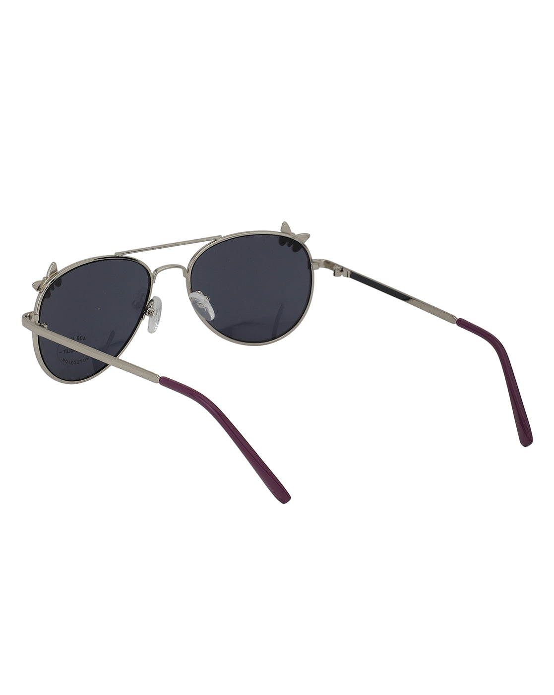 Silver frame black lenses aviator outlet sunglasses