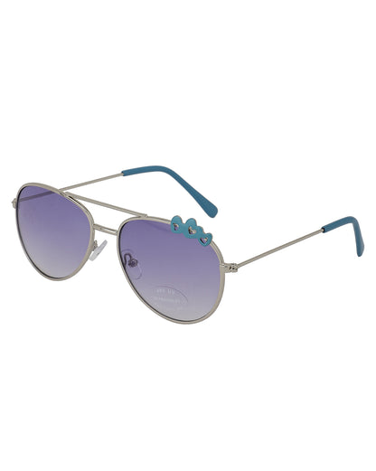 Carlton London Purple Lens &amp; Silver-Toned Aviator Sunglasses With Uv Protected Lens For Girl