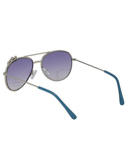 Carlton London Purple Lens &amp; Silver-Toned Aviator Sunglasses With Uv Protected Lens For Girl