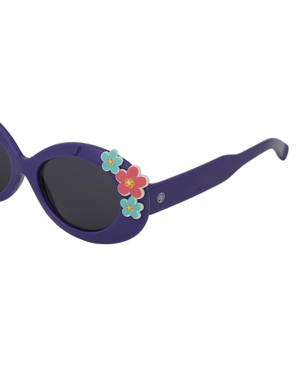 Carlton London Black Lens &amp; Blue Oval Sunglasses For Girl