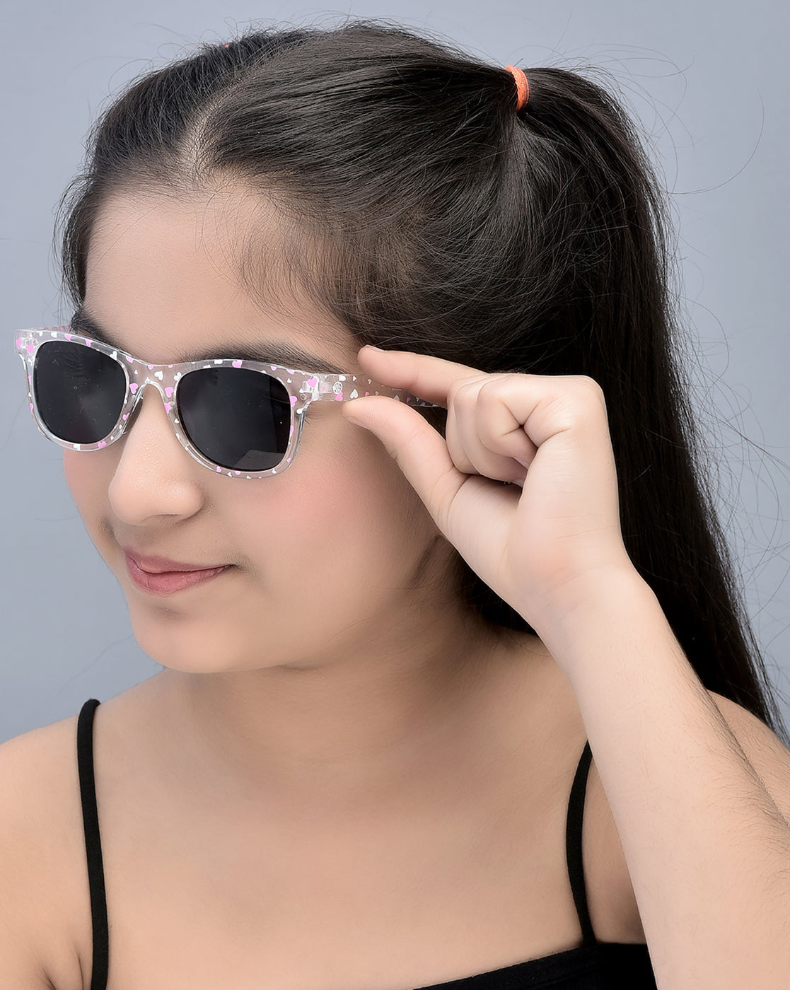 Kids Girls White With Pink And Uv Protected Lens Sunglass