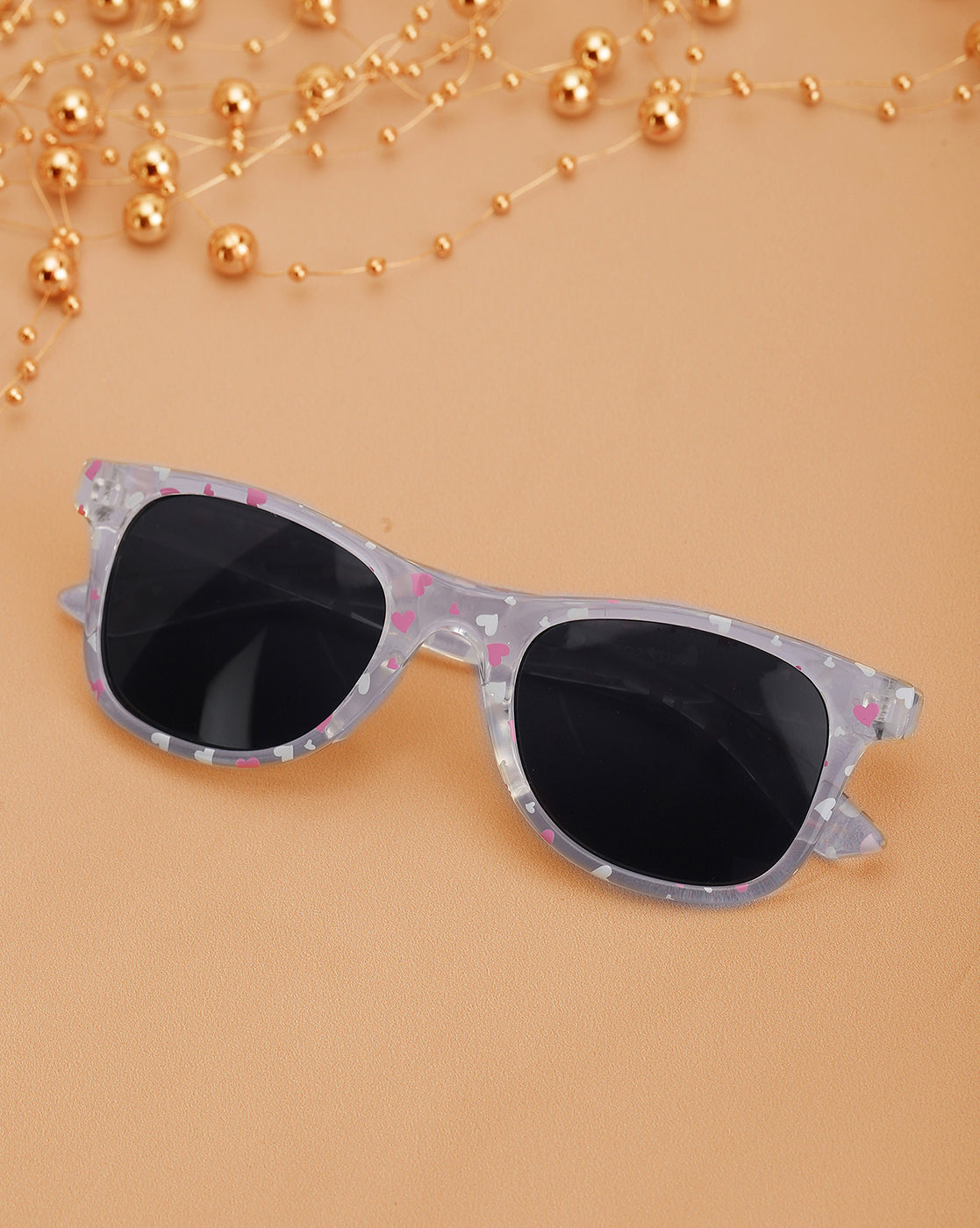 Kids Girls White With Pink And Uv Protected Lens Sunglass