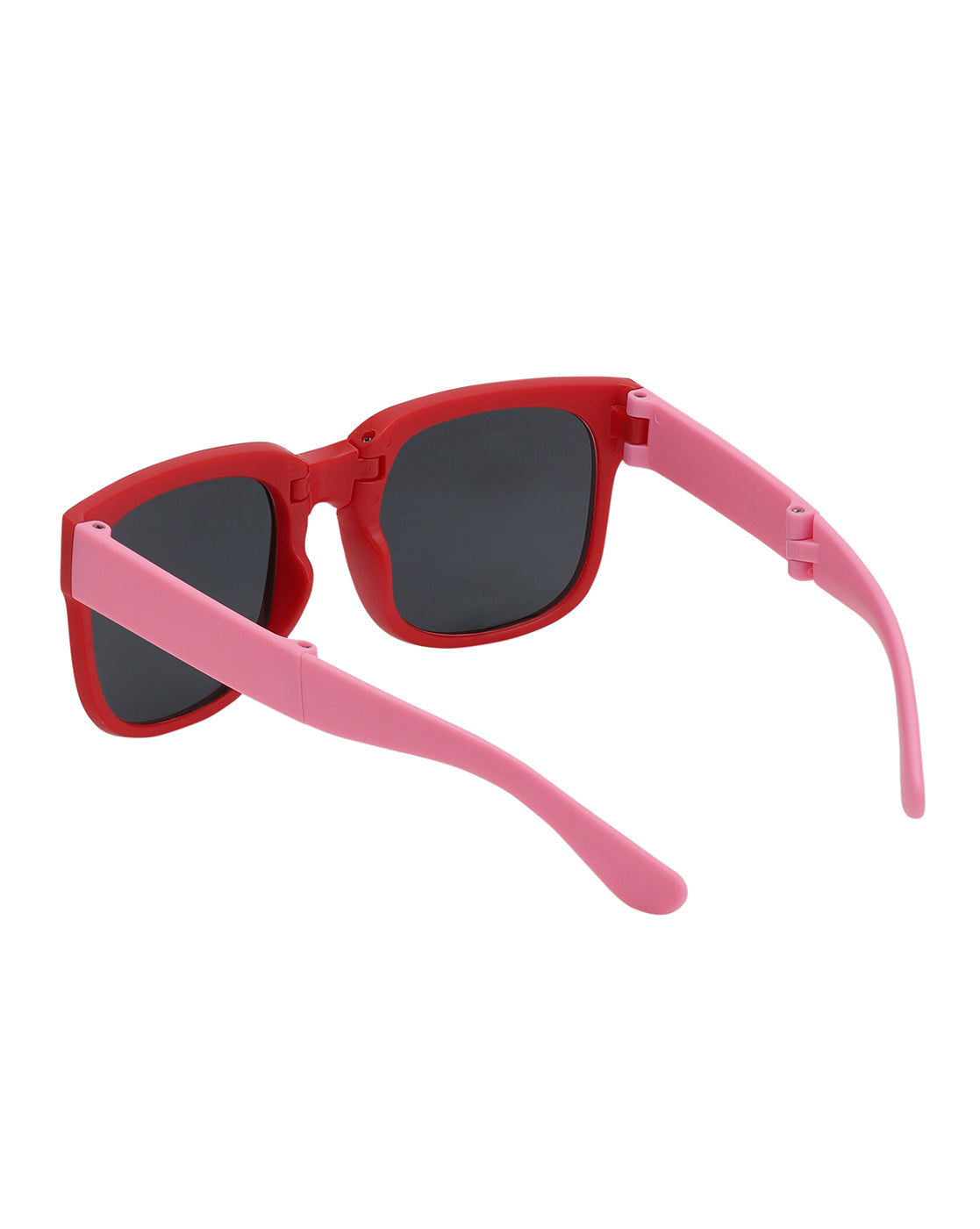 Girls Red and Pink Toned UV Protected Black Lens Foldover Sunglass