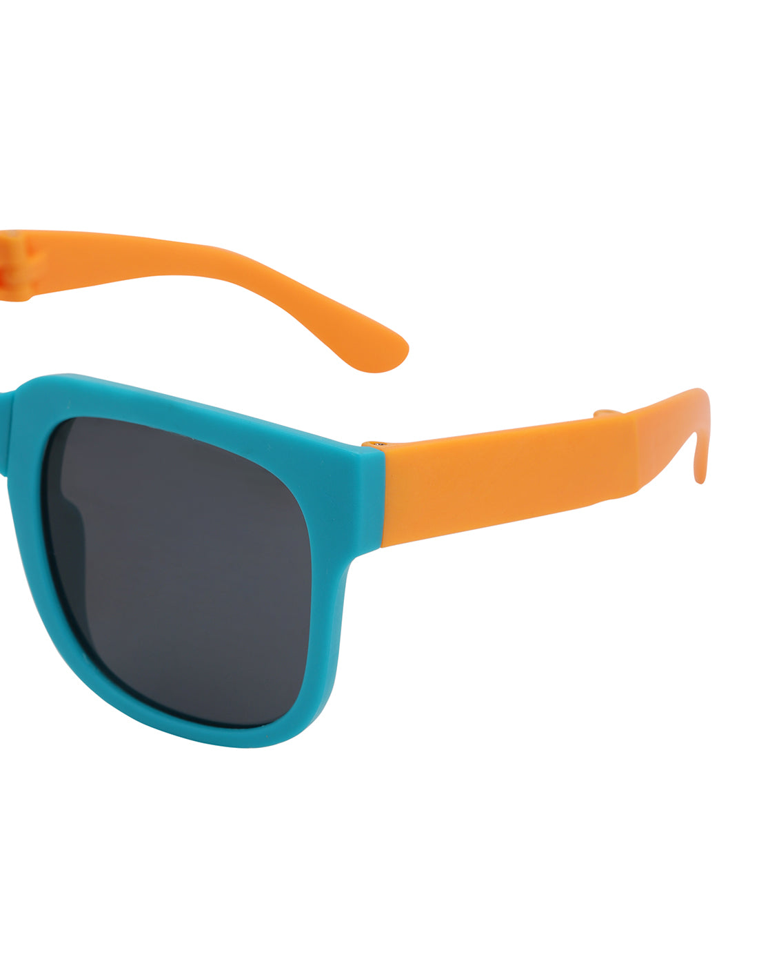 Girls Turquoise and Orange Toned UV Protected Black Lens Foldover Sunglass