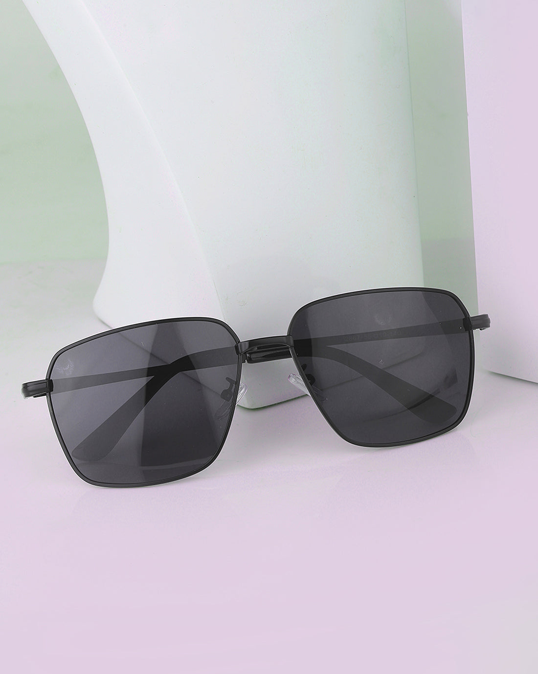 Carlton London Black Toned Black Polarised And Uv Protected Lens Mens Rectangle Sunglasses For Men