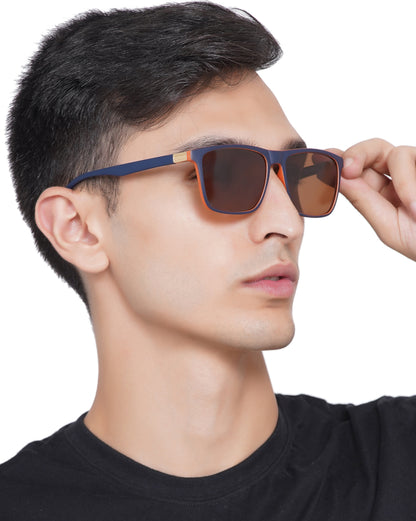 Carlton London Blue Toned Yellow Polarised And Uv Protected Lens Mens Wayfarer Sunglasses For Men