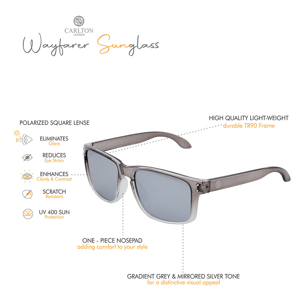 Ray-Ban New Wayfarer Classic Transparent Grey Sunglasses Polarized Blue  Lens - Carl's Golfland