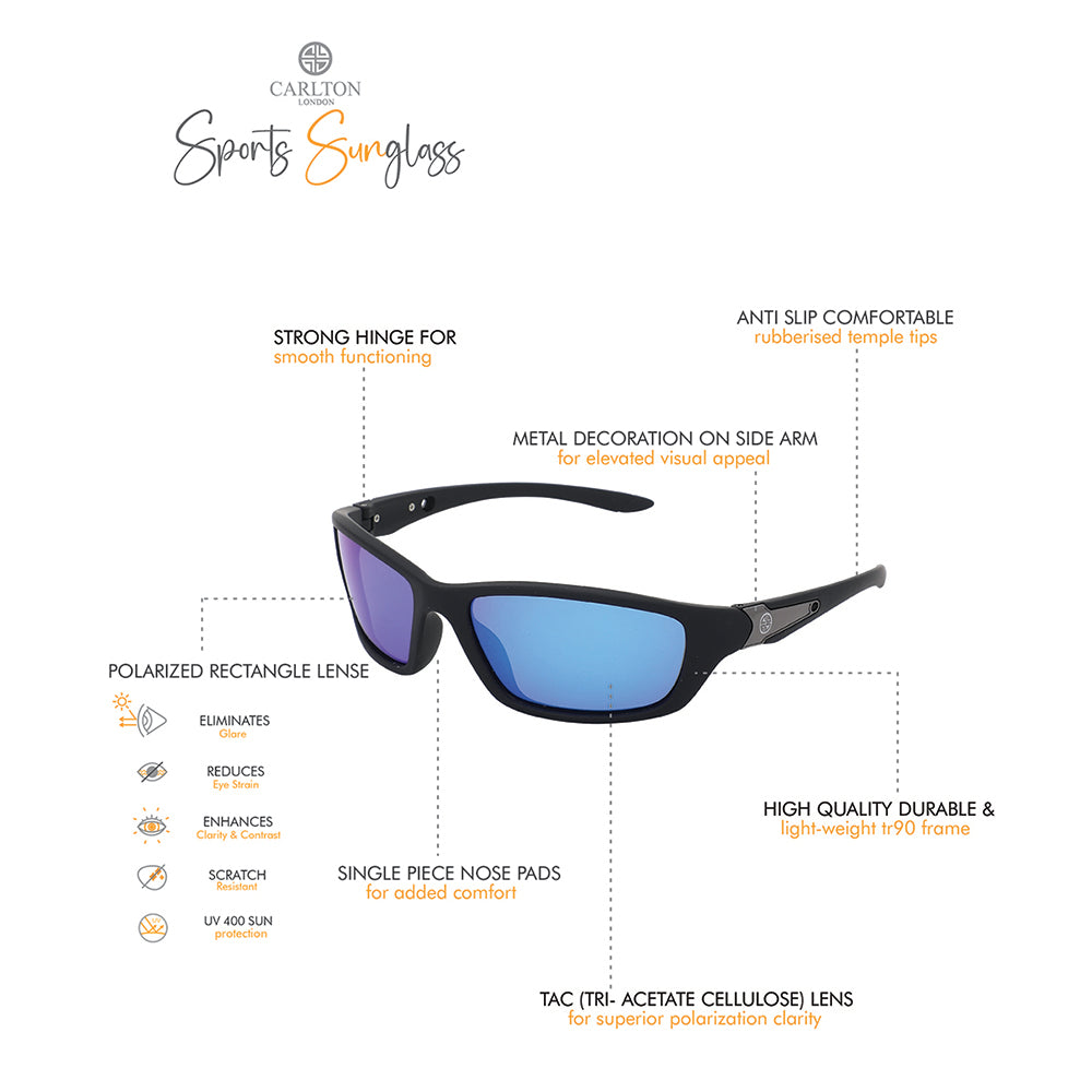 Carlton London Black Lens & Blue Sports Sunglasses For Boy – Carlton London  Online