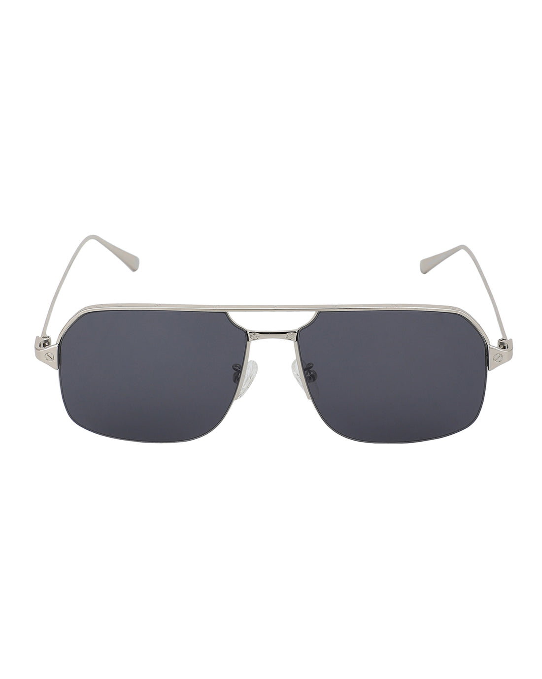 Premium Silver with Black Toned &amp; UV Protected Lens Rectangle Sunglass for men