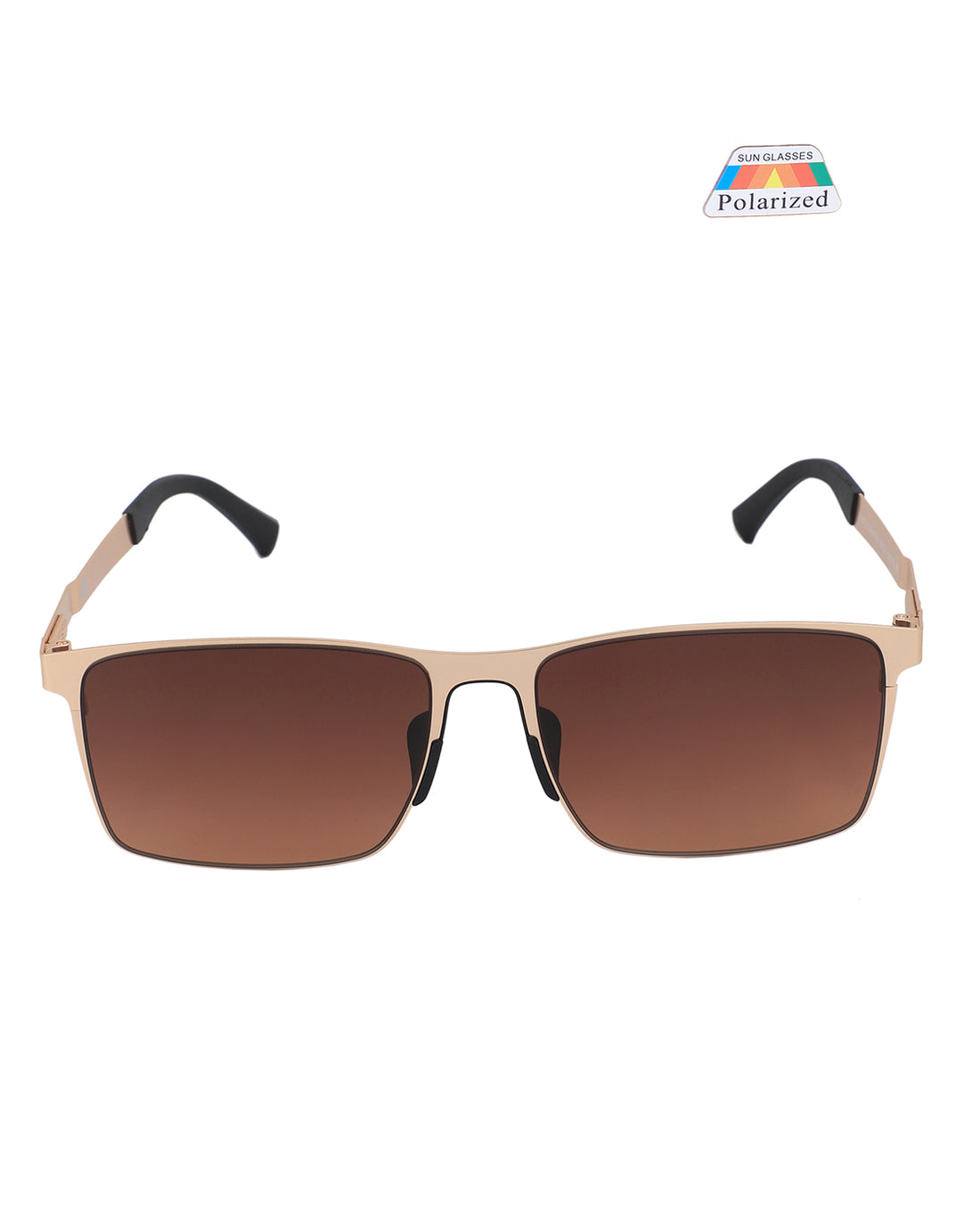 Premium Rose Gold with Brown & Polarised Lens Square Sunglass for Unisex