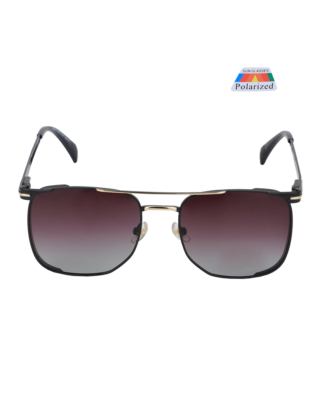 Premium Black with Gold Toned &amp; Polarised Lens Square Sunglass for men