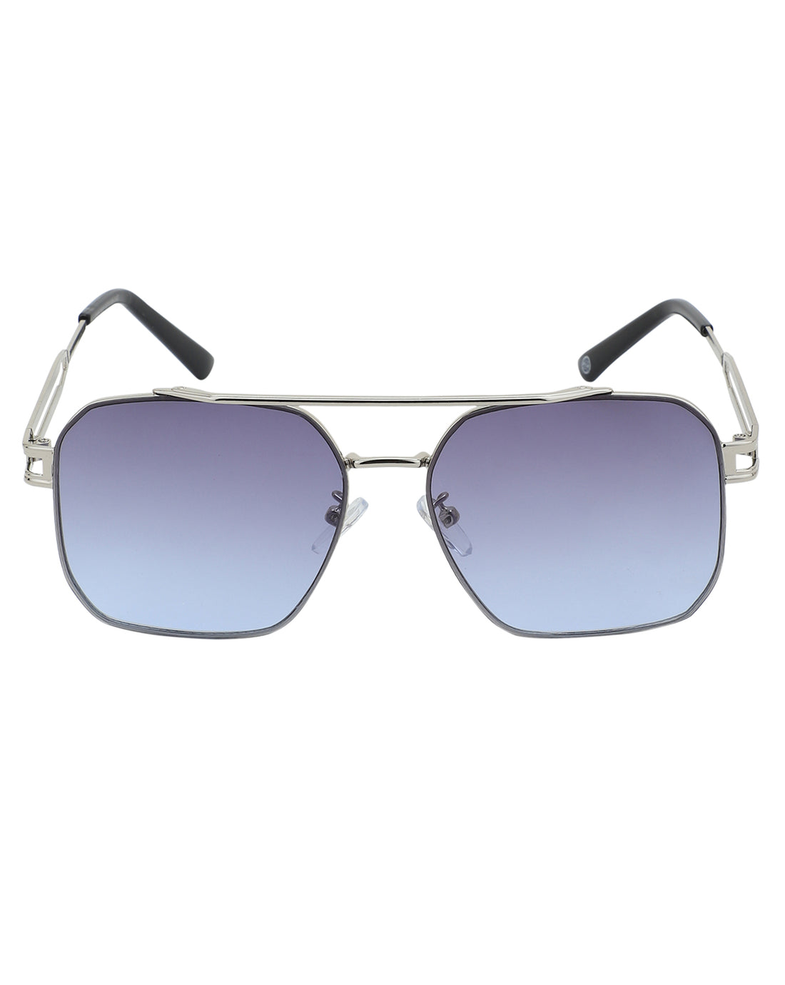 Silver Toned with UV Protected Lens Rectangle Sunglass for men