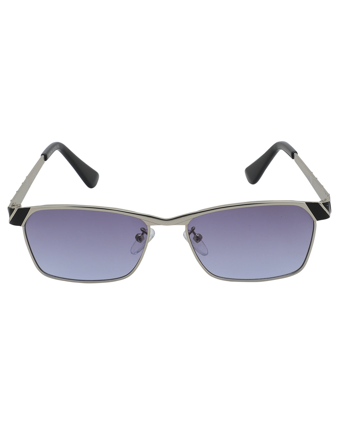 Silver & Black Toned with UV Protected Rectangle Sunglass for men