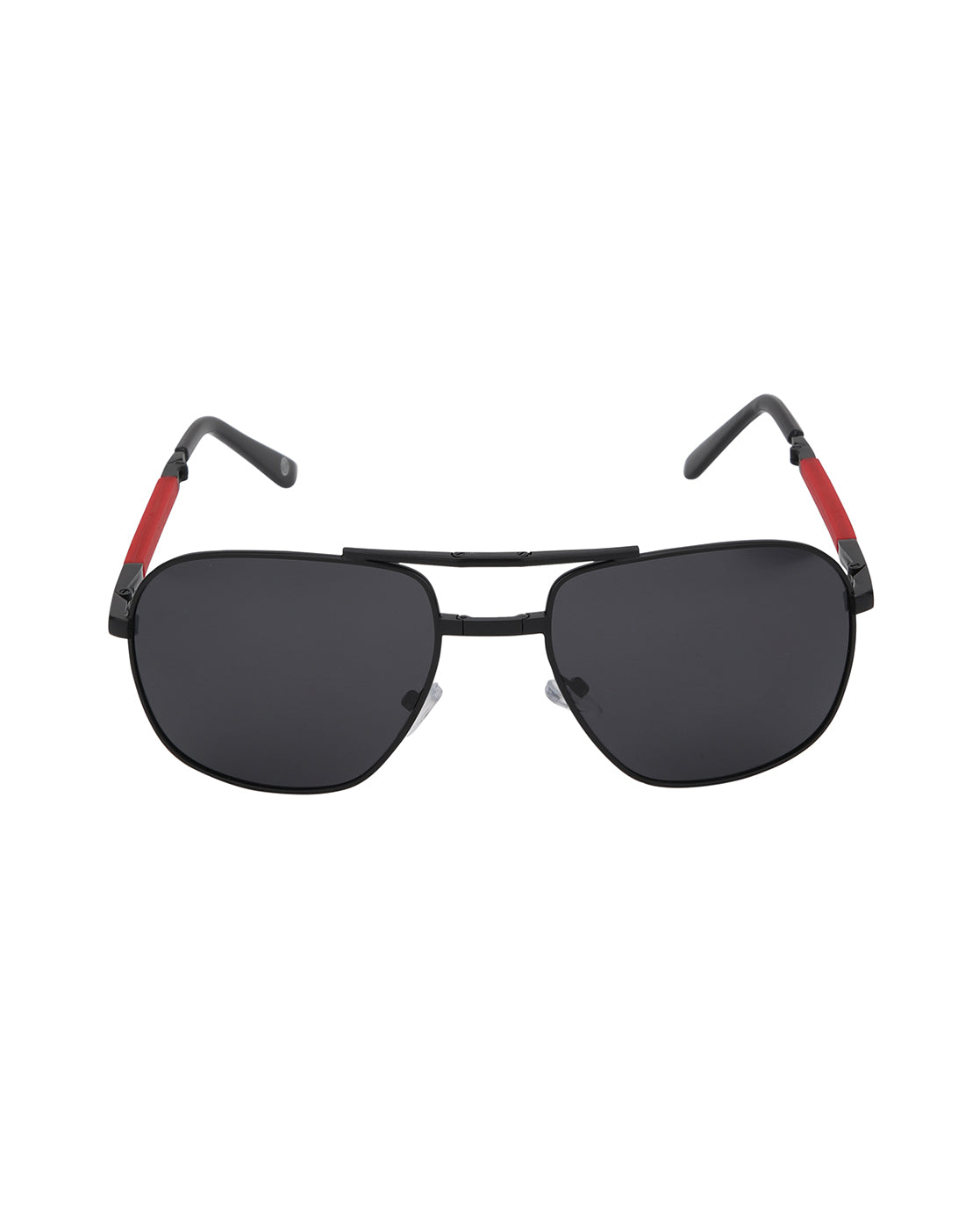 Gold with Red Toned Polarised Lens Foldover Rectangle Sunglass for mens