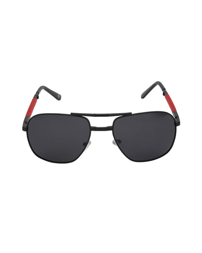 Gold with Red Toned Polarised Lens Foldover Rectangle Sunglass for mens
