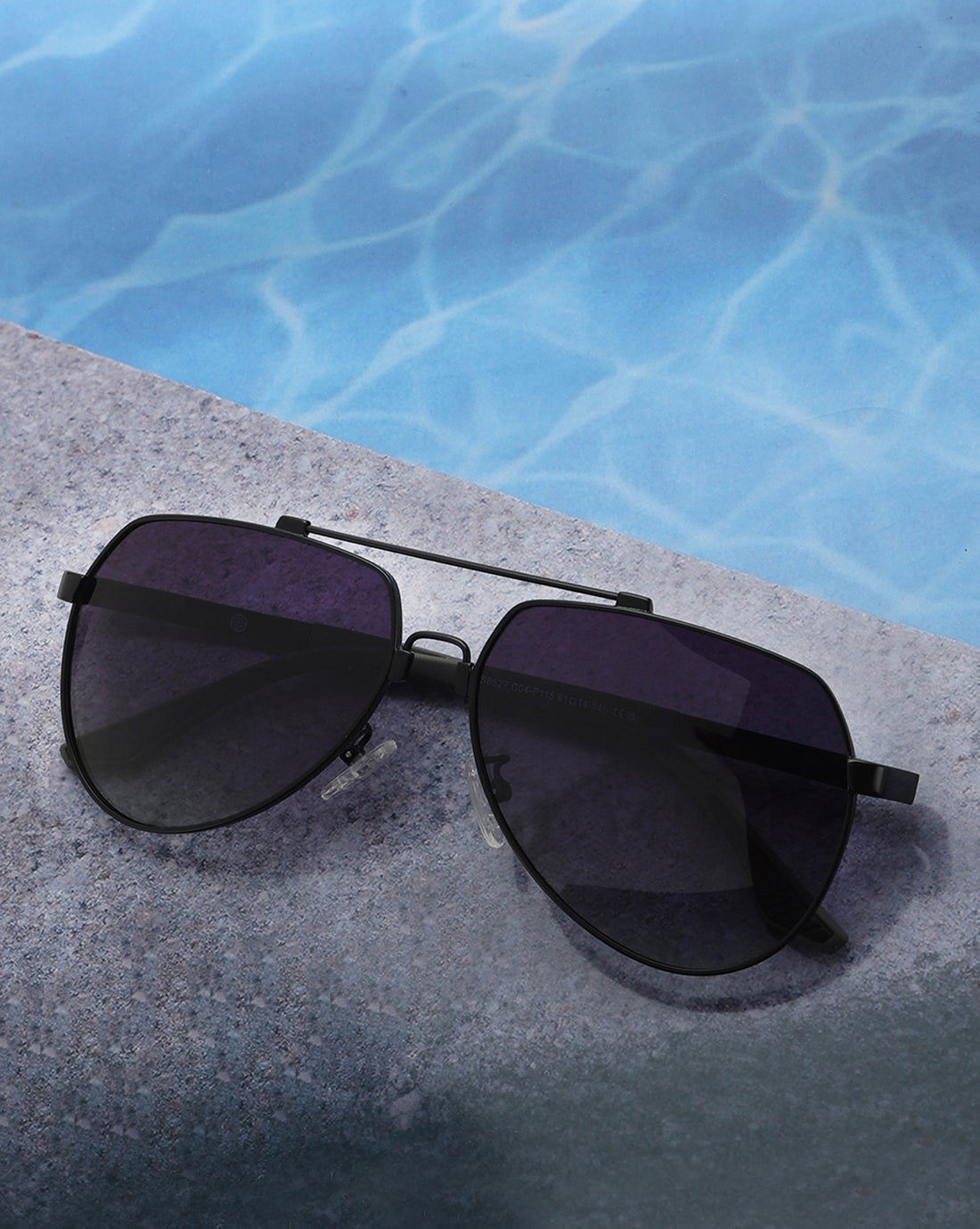 Black Toned with Blue Polarised Lens Aviator Sunglass for mens