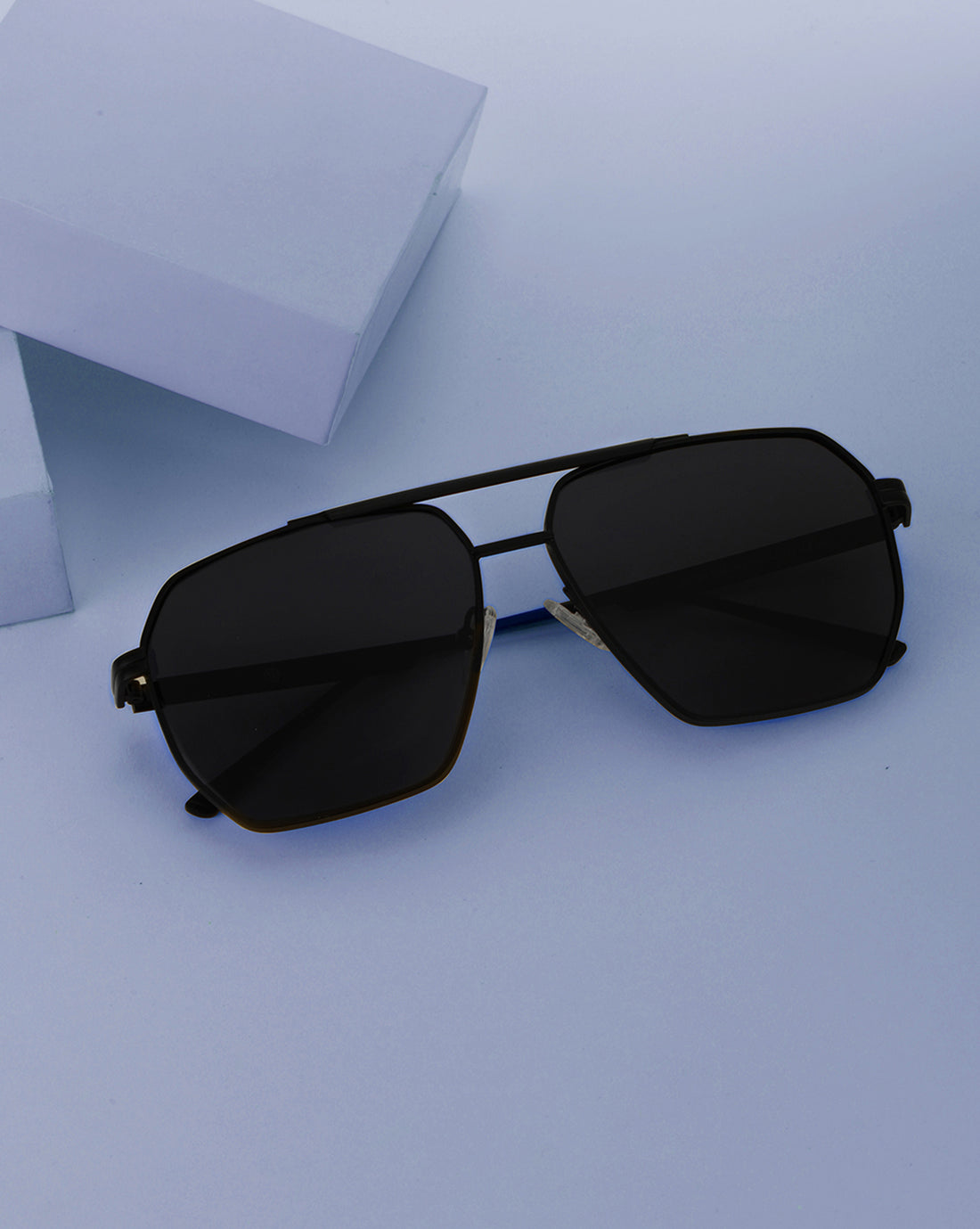 Black Toned with Black Polarised Lens Rectangle Sunglass for mens