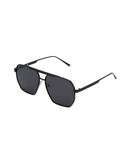 Black Toned with Black Polarised Lens Rectangle Sunglass for mens