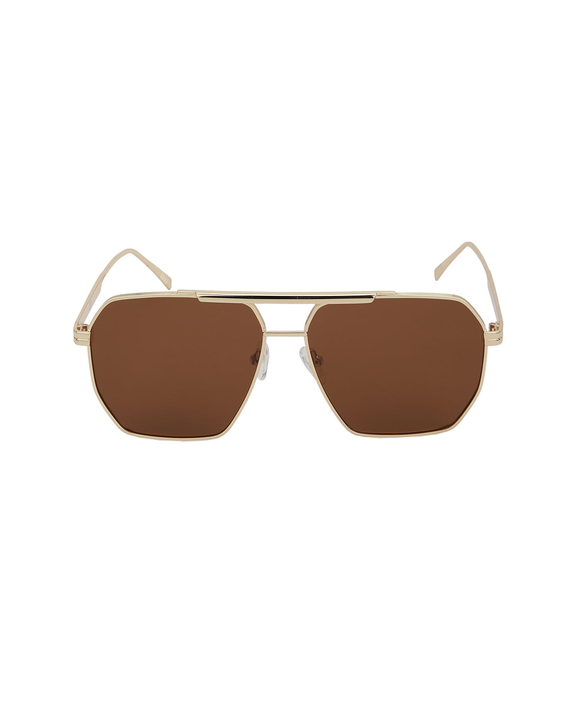 Gold Toned with Brown Polarised Lens Oversized Sunglass for mens