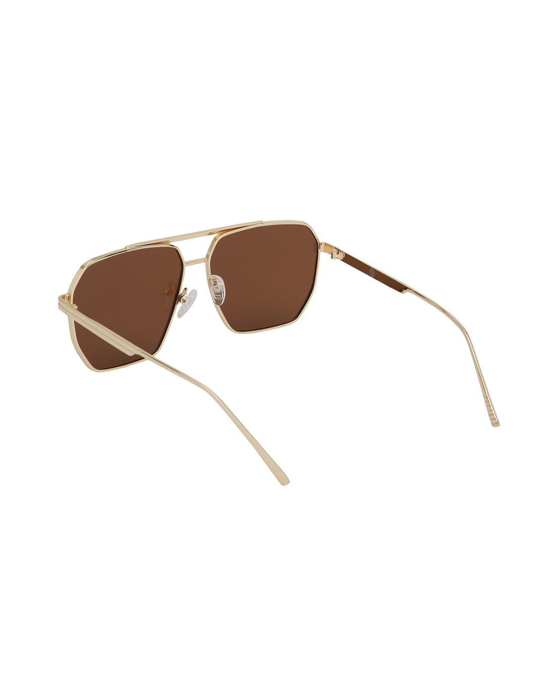 Gold Toned with Brown Polarised Lens Oversized Sunglass for mens