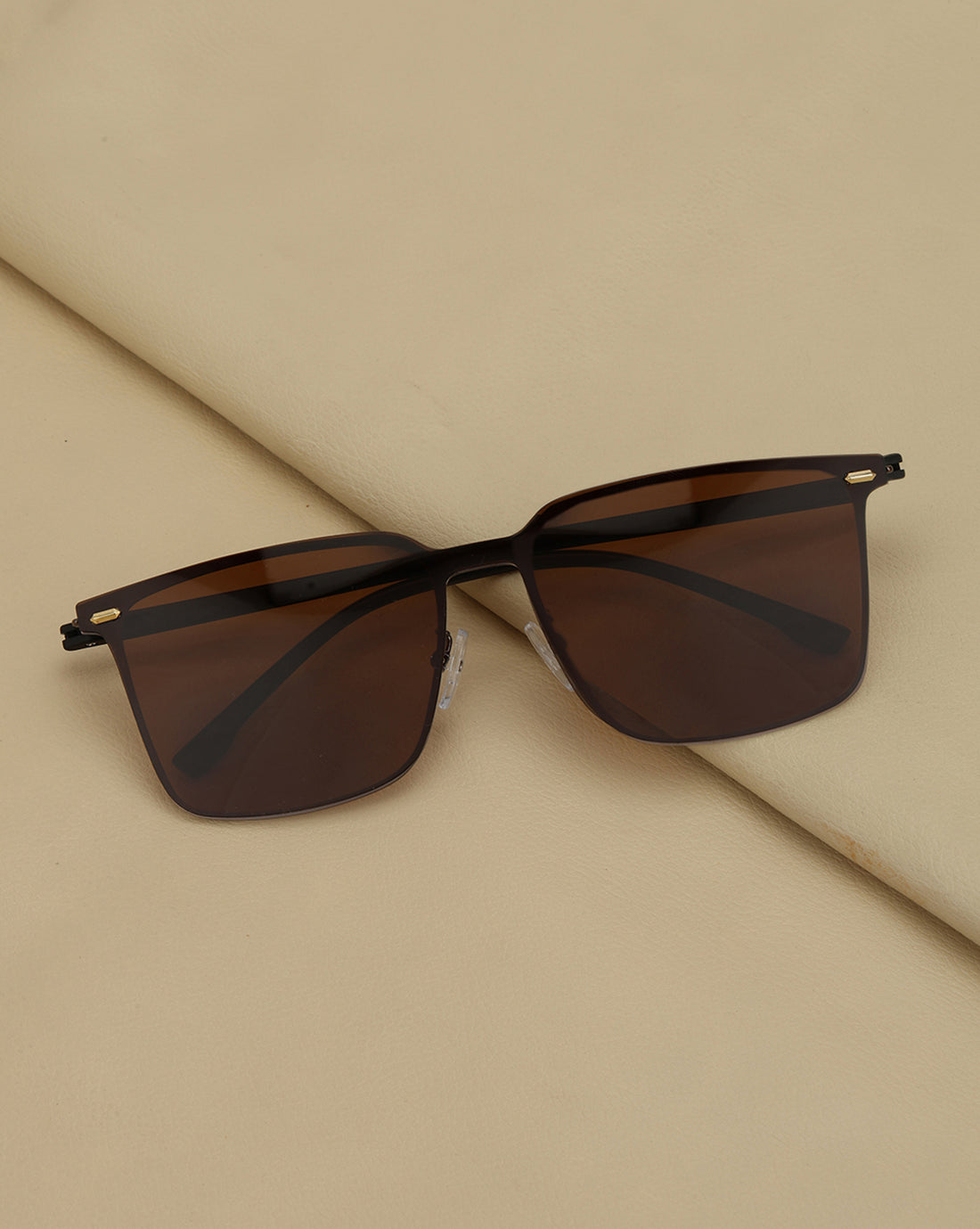 Black Toned with Brown Polarised lens Wayfarer Sunglass for mens