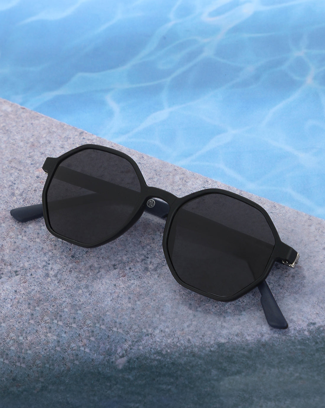 Black Toned with Polarised Lens Octagon Sunglass for men