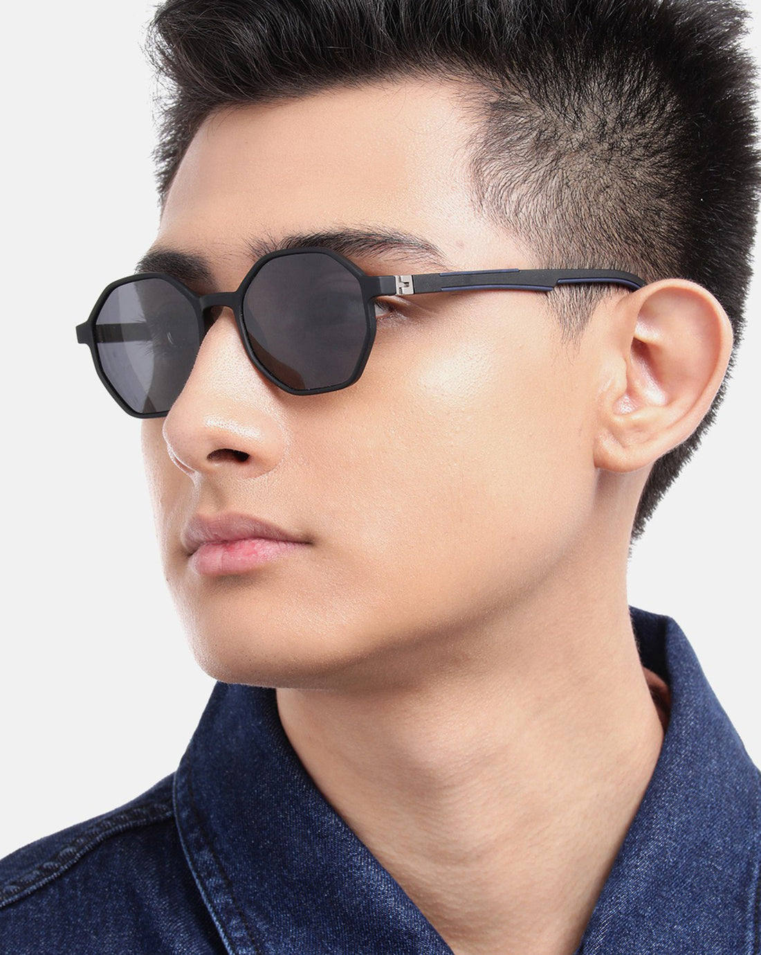 Black Toned with Polarised Lens Octagon Sunglass for men
