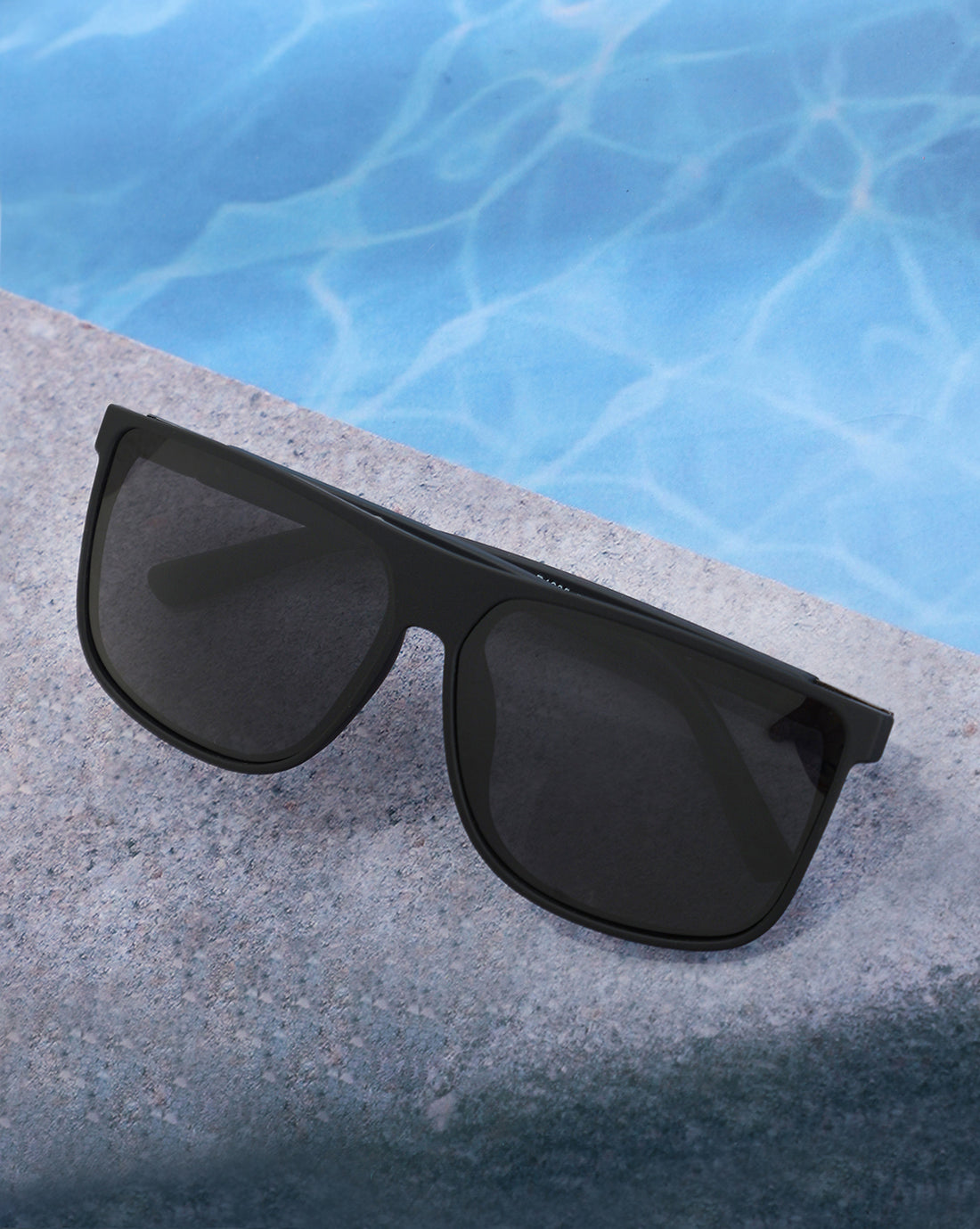 Black with Metallic Toned and Black Polarised Lens Wayfarer Sunglass for men