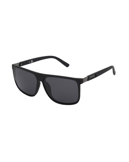 Black with Metallic Toned and Black Polarised Lens Wayfarer Sunglass for men