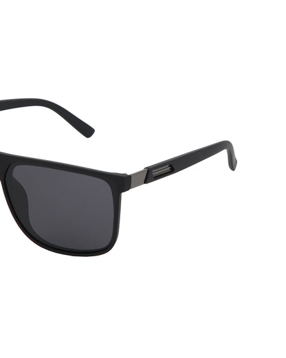 Black with Metallic Toned and Black Polarised Lens Wayfarer Sunglass for men