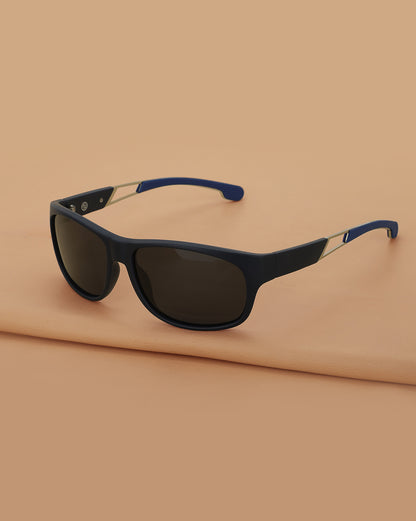 Black with Blue Toned and Black Polarised Lens Sports Sunglass for men