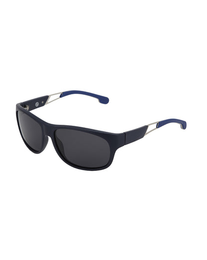 Black with Blue Toned and Black Polarised Lens Sports Sunglass for men