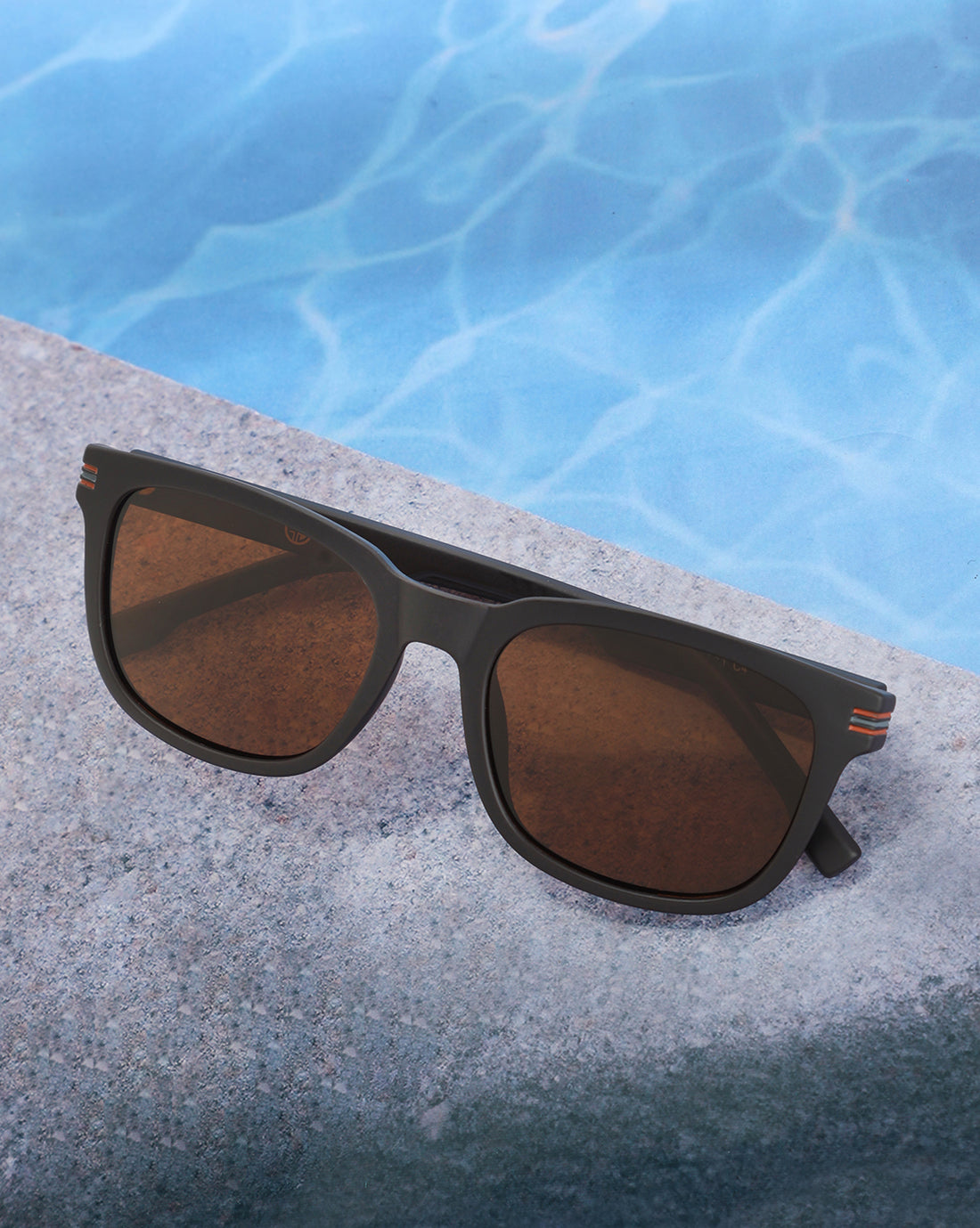 Brown and Gold Toned with Brown Polarised Lens Wayfarer Sunglass for men