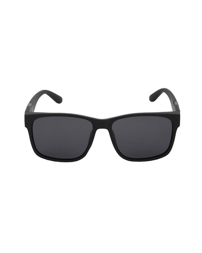 Black with Metallic Toned and Black Polarised Lens Wayfarer Sunglass for men
