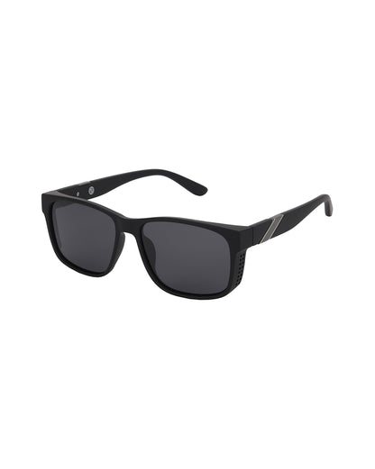 Black with Metallic Toned and Black Polarised Lens Wayfarer Sunglass for men