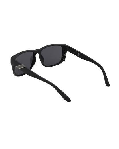 Black with Metallic Toned and Black Polarised Lens Wayfarer Sunglass for men