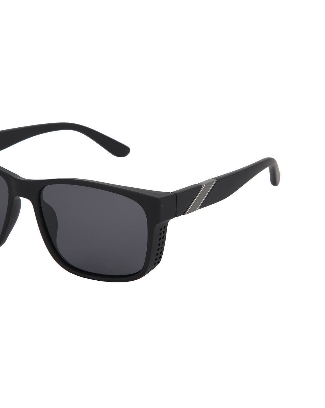 Black with Metallic Toned and Black Polarised Lens Wayfarer Sunglass for men