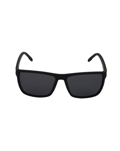 Black with Blue Toned and Black Polarised Lens Rectangle Sunglass for men
