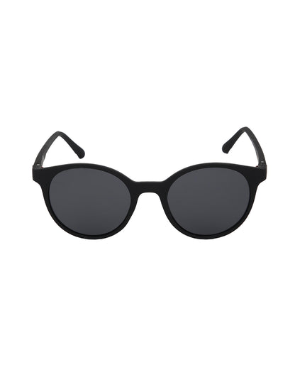 Black with Red Toned and Blue Polarised Lens Round Sunglass for men