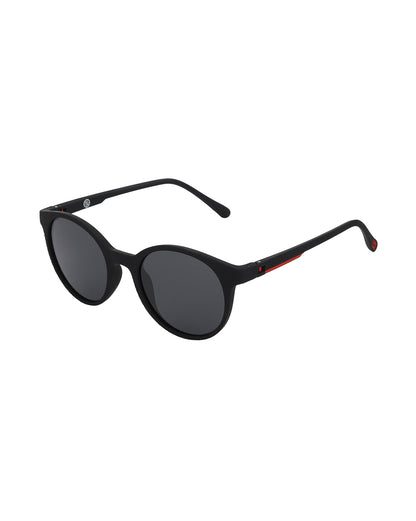 Black with Red Toned and Blue Polarised Lens Round Sunglass for men