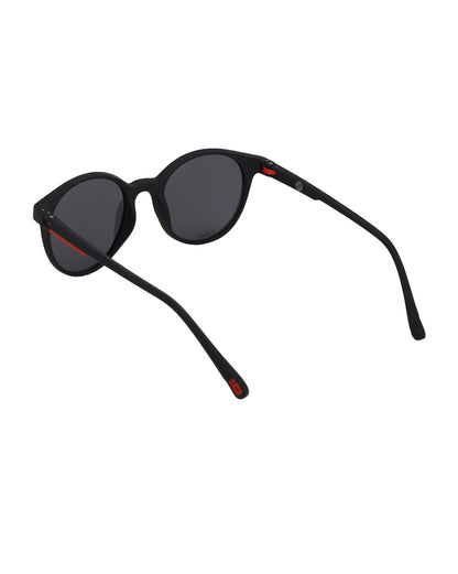 Black with Red Toned and Blue Polarised Lens Round Sunglass for men